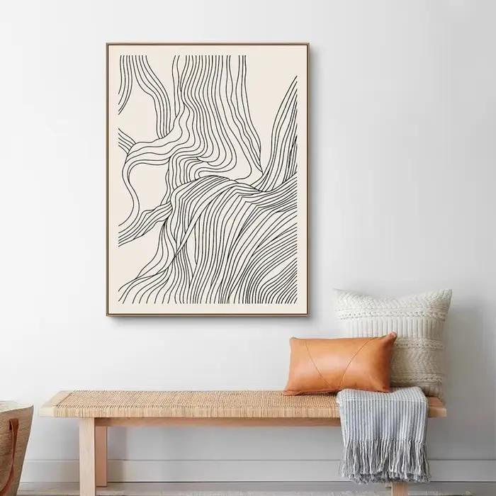 Toile de peinture nordique noir et blanc