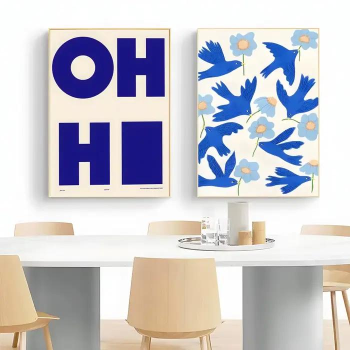 Affiche abstraite bleu Klein