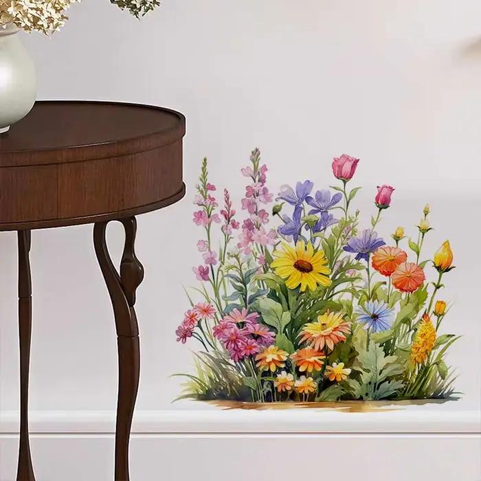Autocollant mural aquarelle fleur sauvage