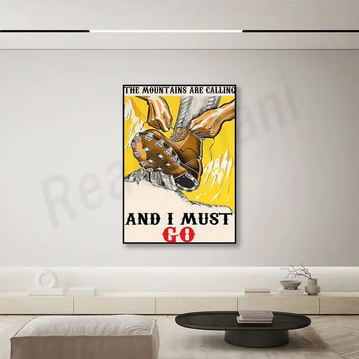 Les montagnes de randonnée appellent affiche