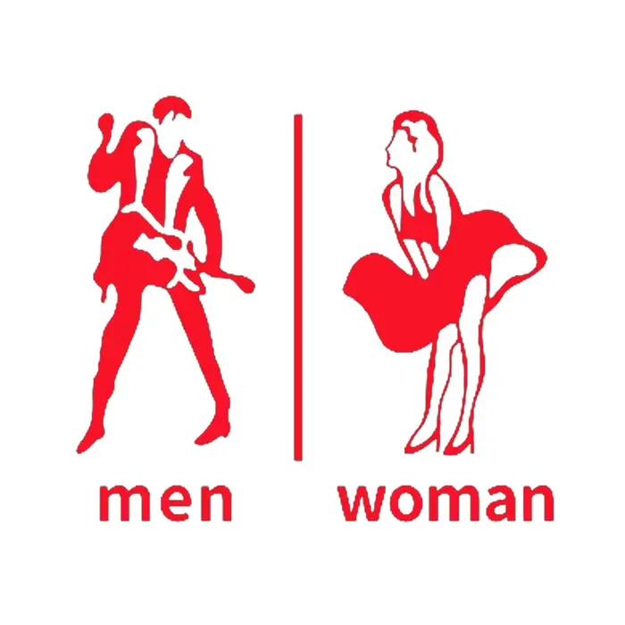 Magasin porte de toilette homme et femme Wc signe icône autocollant mural