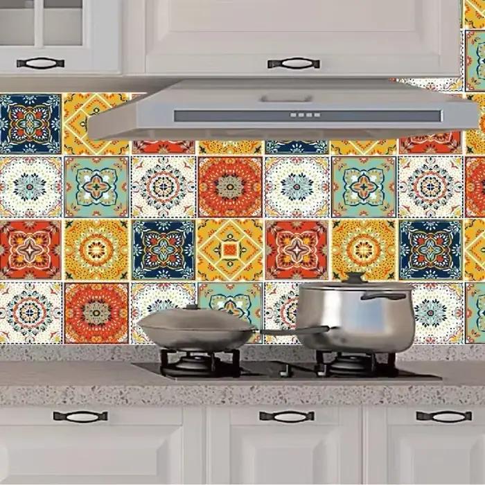 Carrelage de panneaux muraux Peel & Stick – Autocollant mosaïque imperméable et résistant à l'huile de 40cm pour armoire/tiroir (mise à niveau domestique de bricolage)
