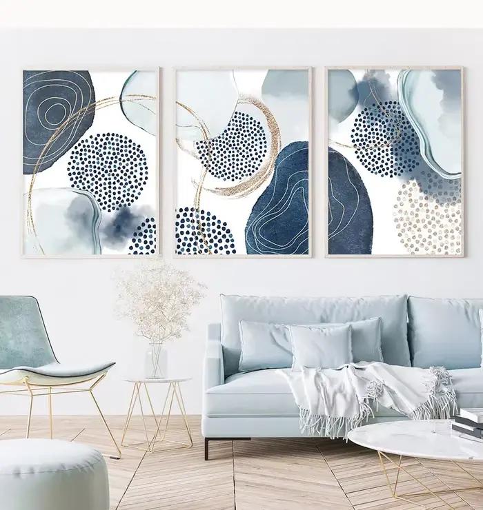 Peinture d'interconnexion d'art mural abstrait scandinave