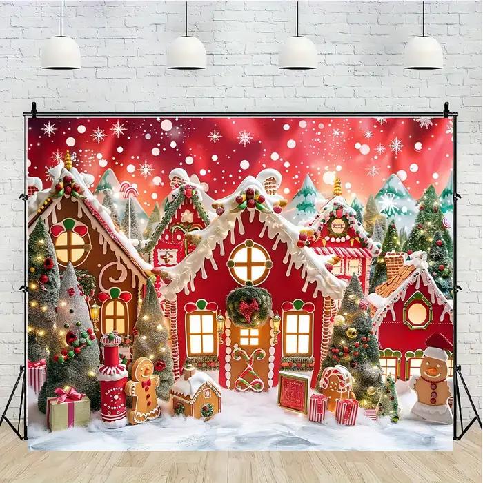 Photographie de fond de maison de pain d'épice de Noël