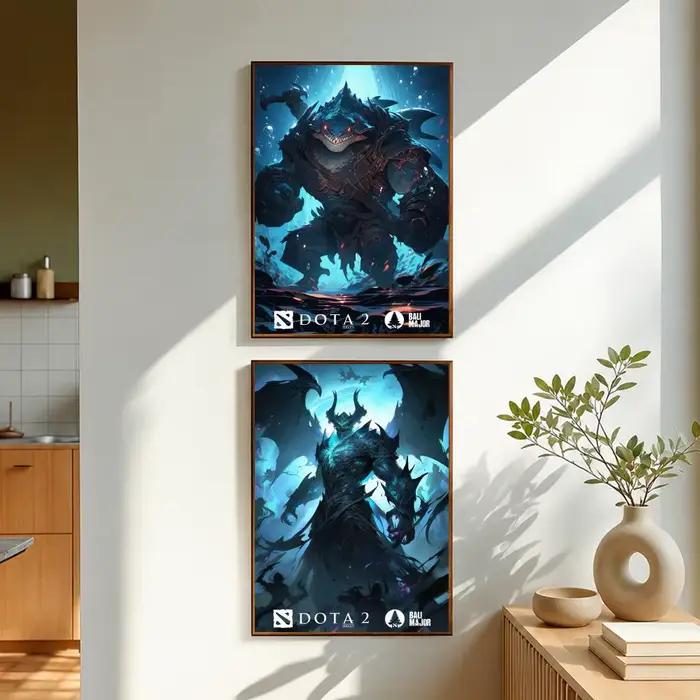 Affiches et impressions d'art de peinture et de calligraphie sur le thème du jeu DOTA 2