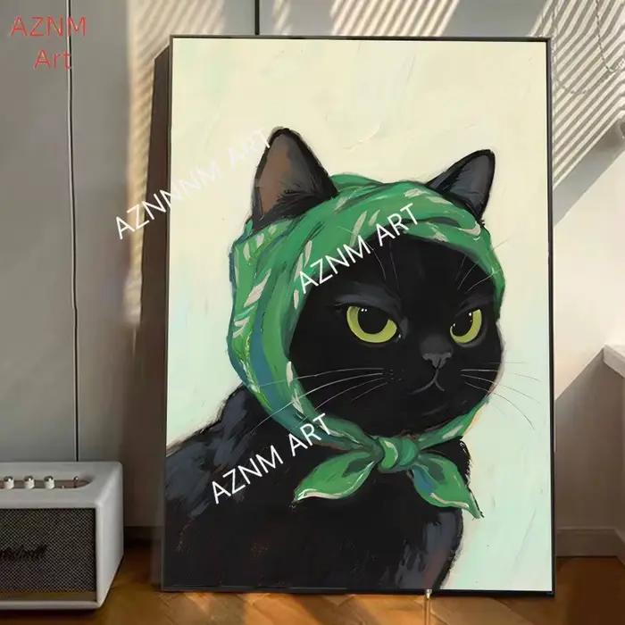 Affiche de chat Adorable, décor mural, dessin animé drôle, peinture sur toile d'animaux, imprimés d'images pour la maison