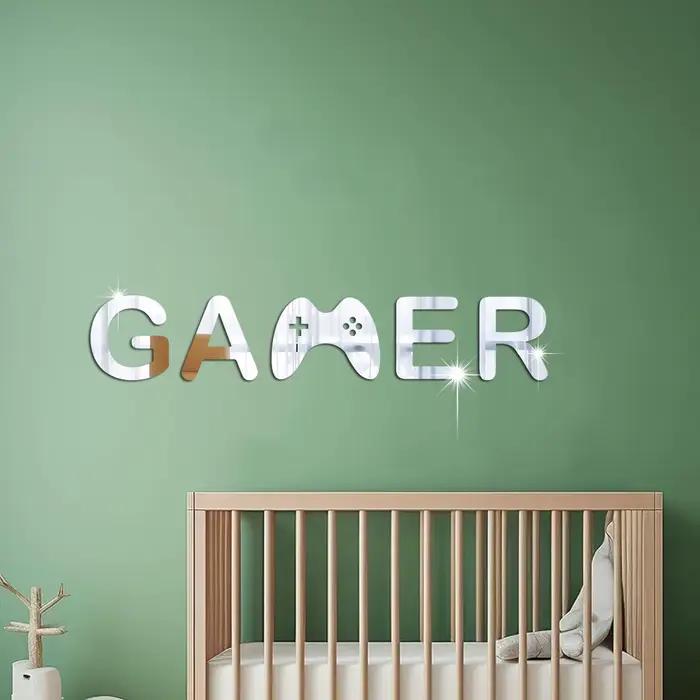 Autocollants muraux miroir de jeu 3D