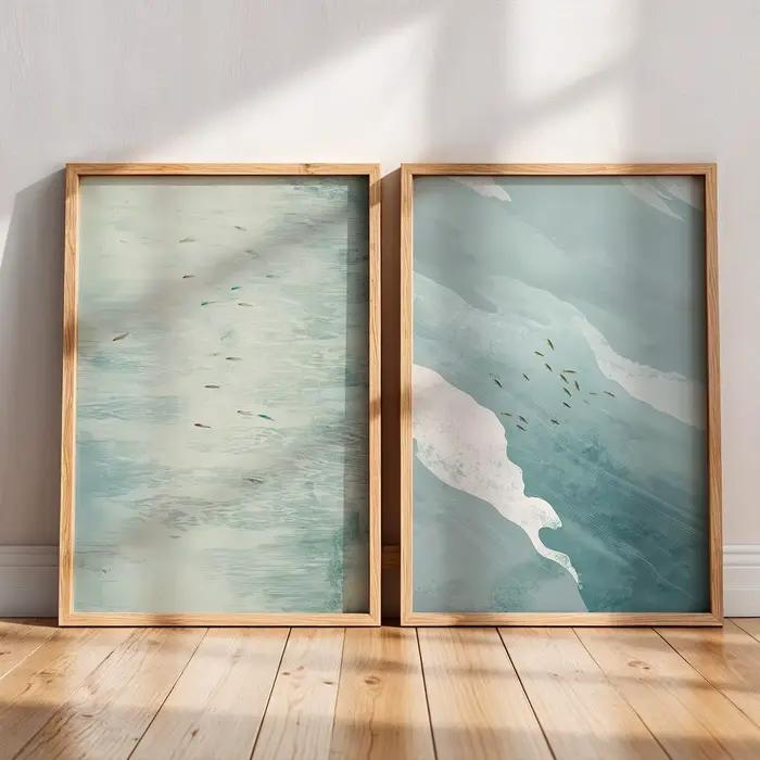Japandi Wall Art Minimalist Pink Sunset Print