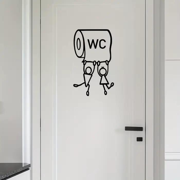 Autocollant mural «WC» en PVC