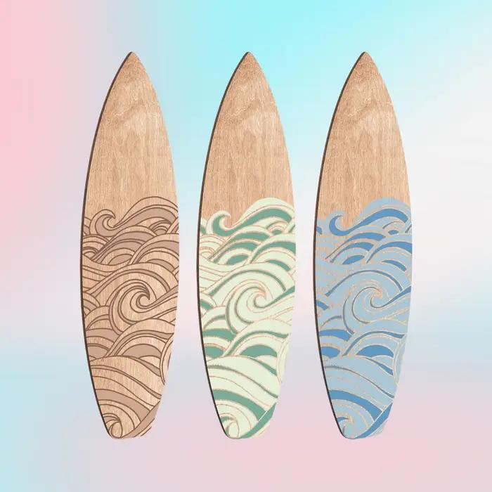 Décoration murale de planche de surf en bois