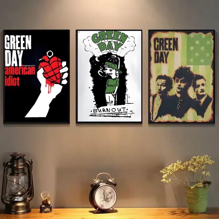 Affiche Vintage du groupe de Rock du jour vert