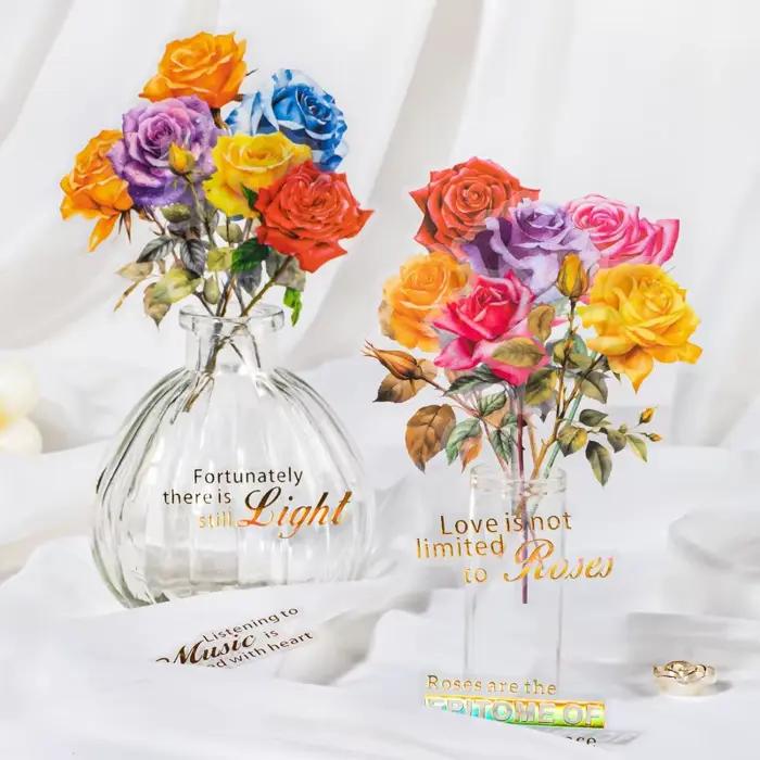 Autocollants de fleurs de roses de grande taille