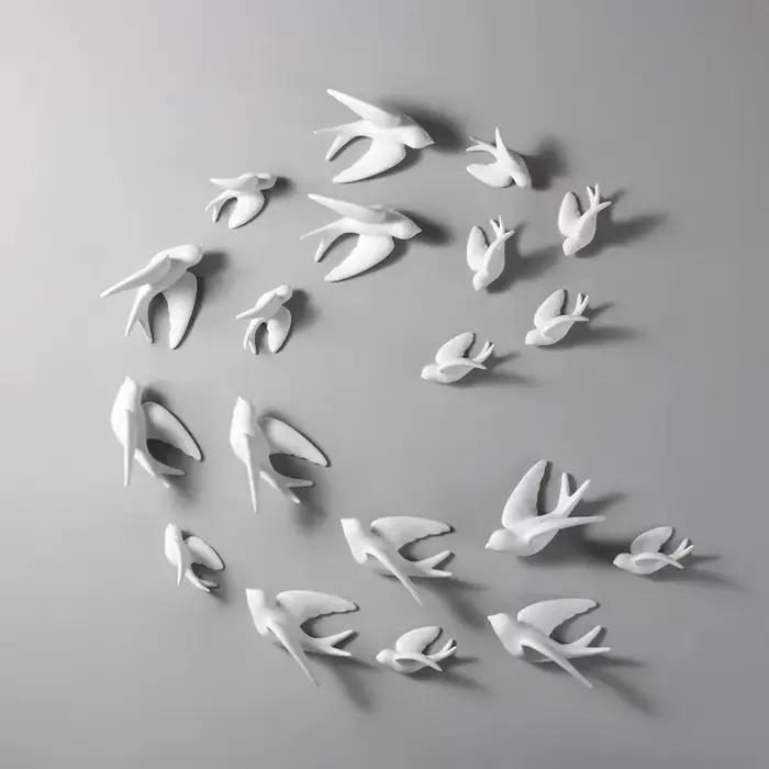 Hirondelles en céramique moineau 3D simples oiseaux