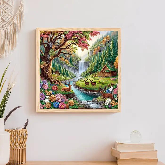 5D bricolage diamant peinture Kit cerf paysage décoration