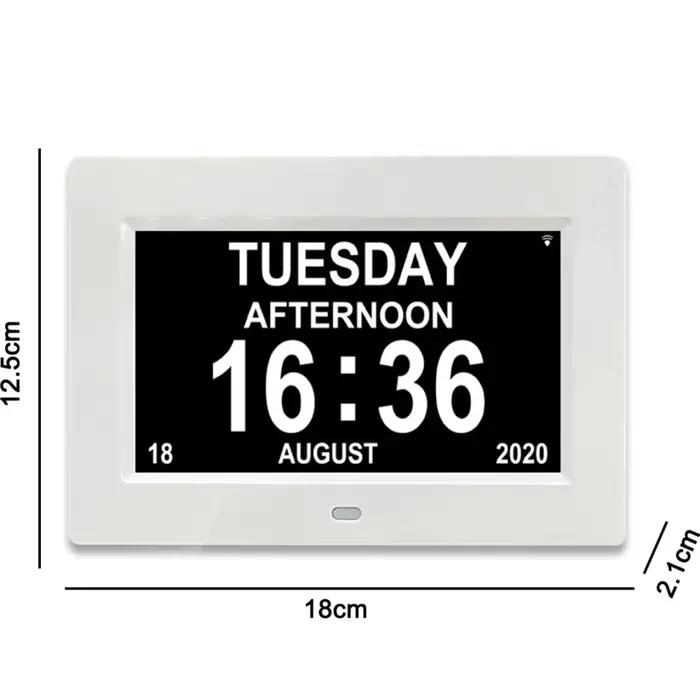 Horloge calendrier numérique LED à 12 alarmes avec affichage multilingue pour afficher