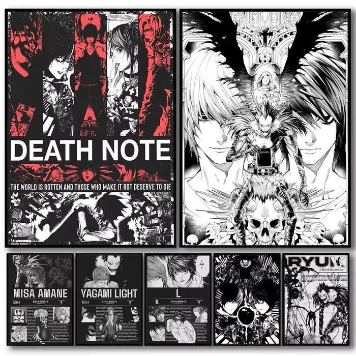 Anime d-death note peinture calligraphie haute qualité coton toile affiche mur Art pour salon moderne café maison décor