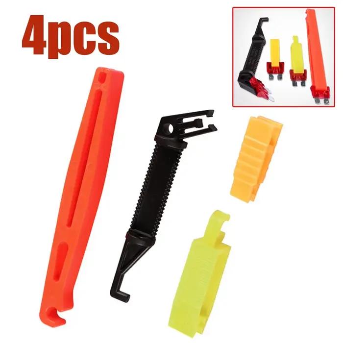 Extracteur de fusible de voiture, outils de démontage de pince, outil de Clip de fusible, retrait d'extracteur pour porte-fusible de voiture, accessoires de voiture 4 pièces