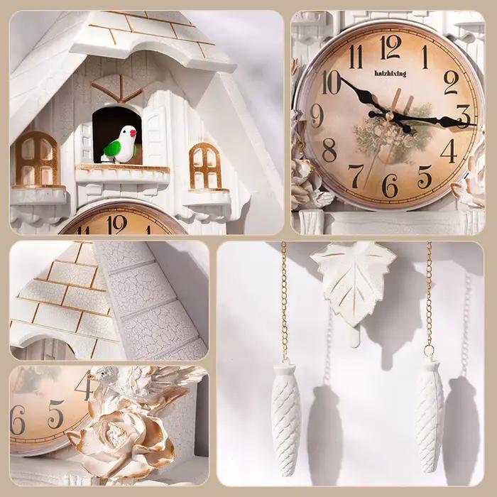 Horloge murale Cuckoo de style européen, horloge murale créative, rappel de l'heure, pour salon, maison, décoration de chambre d'enfant
