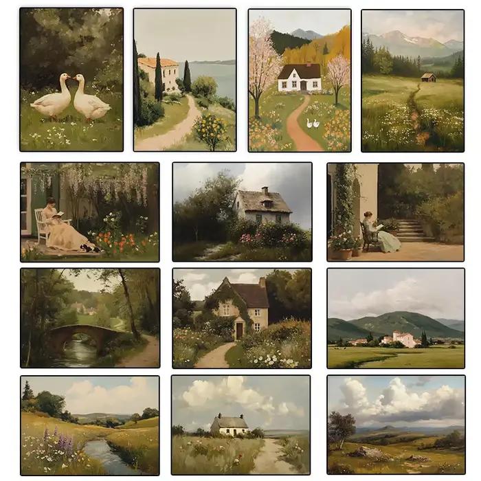 Affiche de paysage côtier de campagne classique