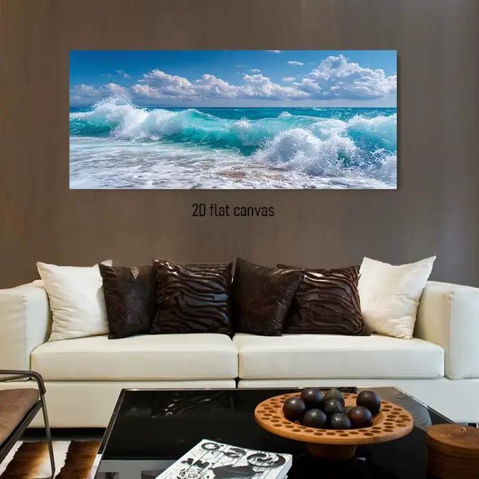 Cette peinture de décoration sur toile haute définition avec vue sur la mer