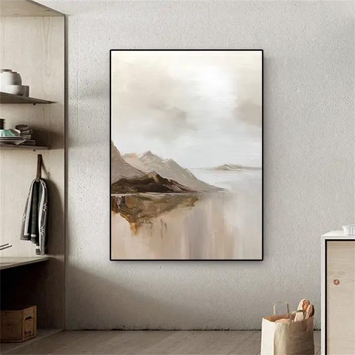 Grande affiche de peinture abstraite beige