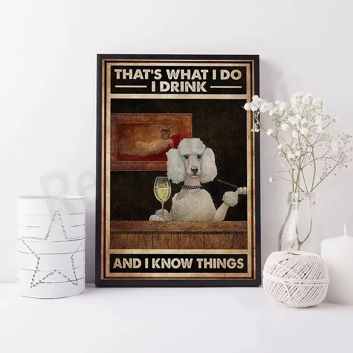 Affiche rétro caniche, c'est ce que je fais