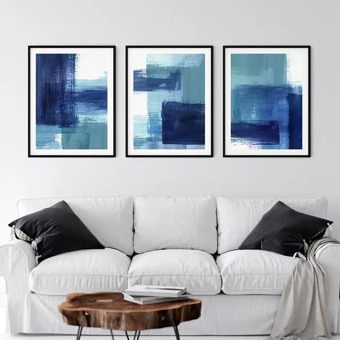 Posters d'art abstremberg de coups de pinceau bleu Industries celle