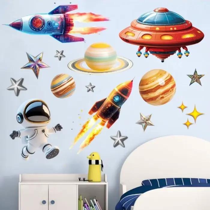 Autocollants muraux pour enfants sur le thème du système solaire