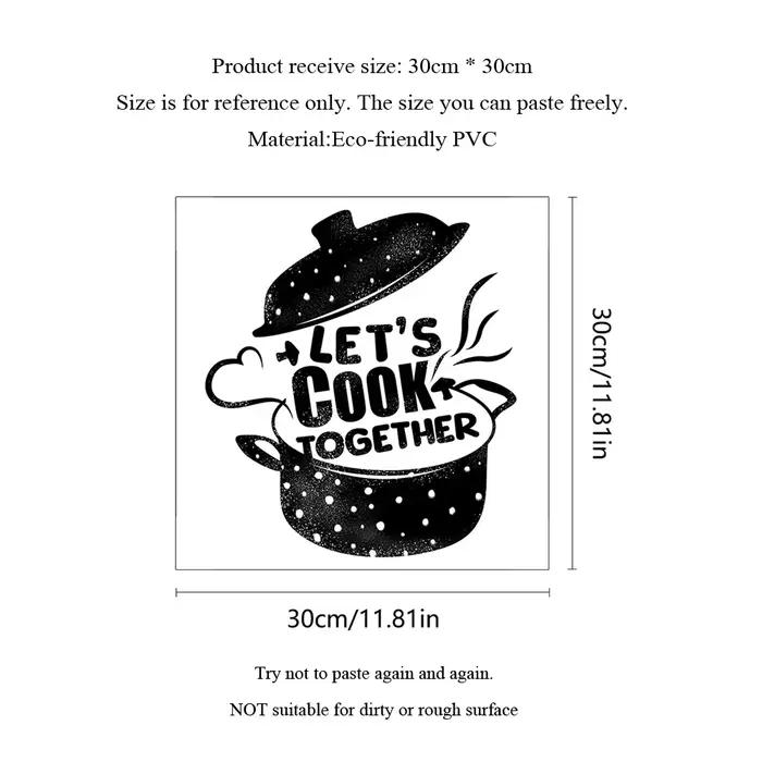 Autocollant mural « Let's Cook Together » pour la décoration de la cuisine