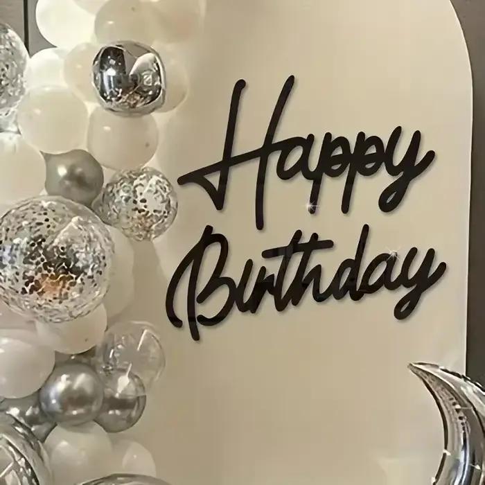 Autocollant mural en acrylique « Joyeux Anniversaire » pour la décoration de chambre
