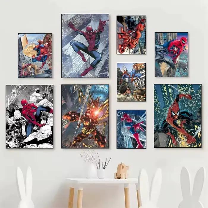 Affiches de super-héros S-Spider Cartoon M-Man Manga