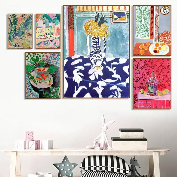 Matisse Retro affiches et imprimés abstrait paysage mur Art Vintage toile peinture mur photos pour salon décoration de la maison