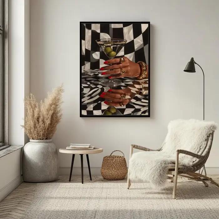Art mural rétro Martini