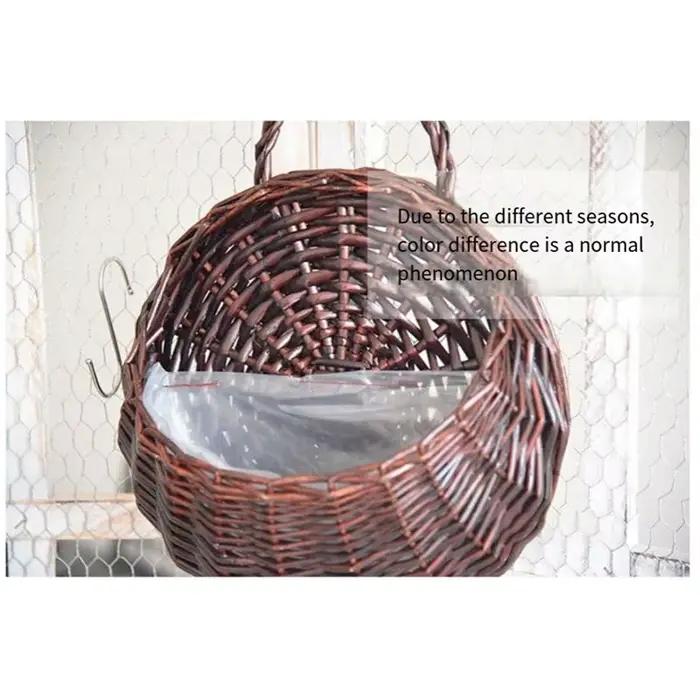 ABKW - Panier mural en osier naturel pour fleurs