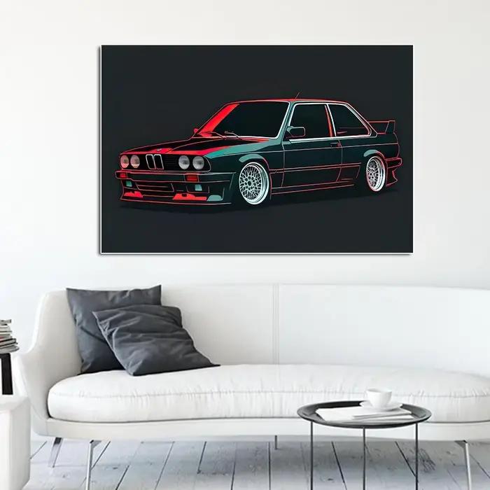 Art mural de voiture de course de luxe avec graffiti