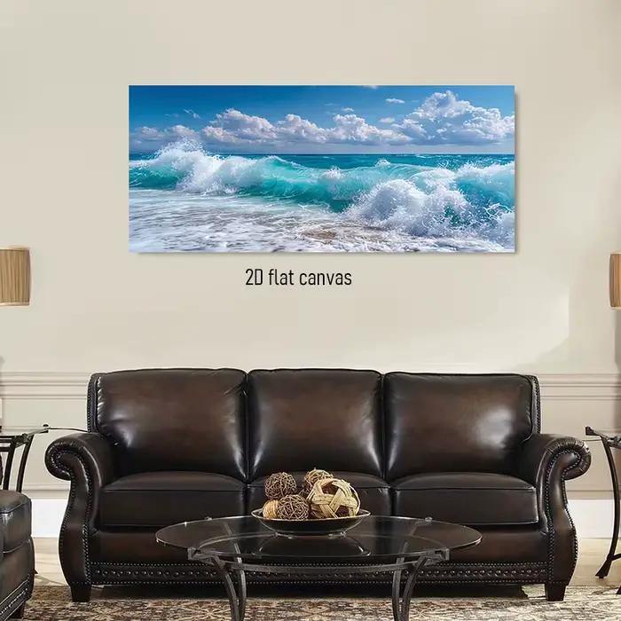 Cette peinture de décoration sur toile haute définition avec vue sur la mer