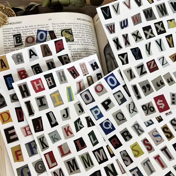 Autocollants de lettres de l'alphabet vintage