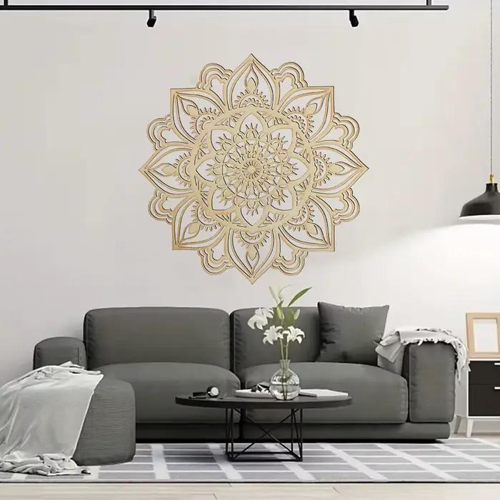 Décoration marocaine d'art mural en métal pour améliorer votre salon avec un design indien et mandala