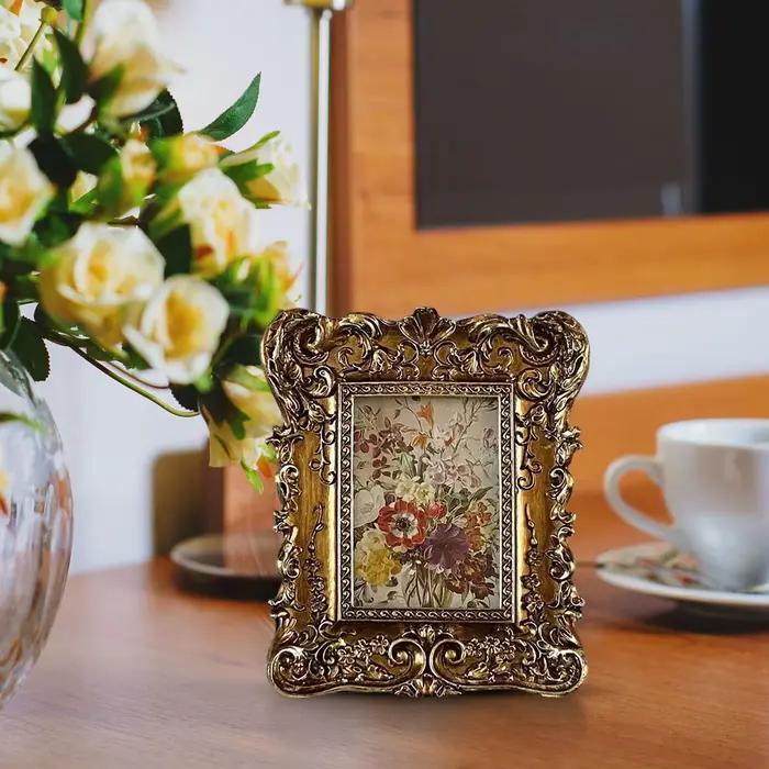 Cadre Photo Floral en relief