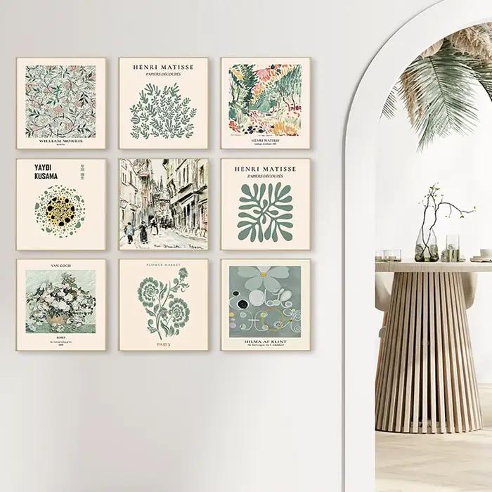 Carré vert Matisse Yayoi Art affiche mur Cnavas imprimer moderne décor à la maison éclectique neutre Vintage peinture abstraite chambre murale