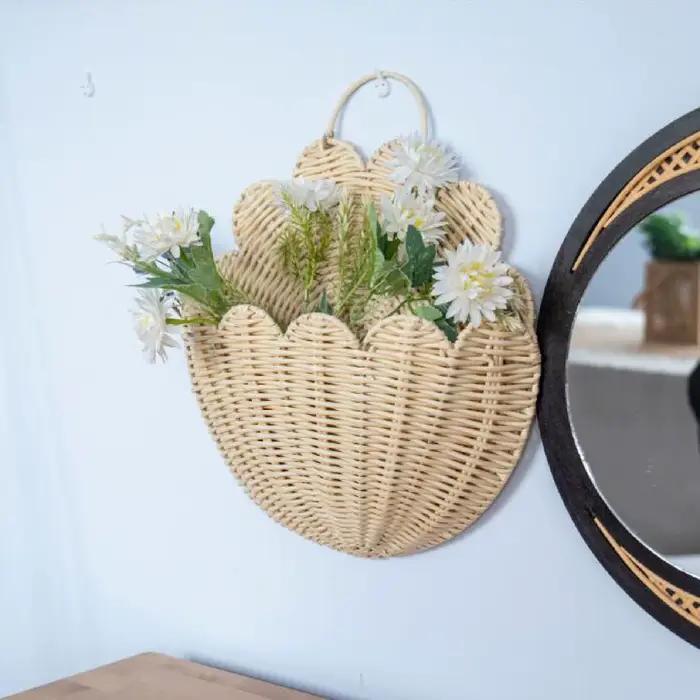 Panier mural suspendu en Imitation rotin