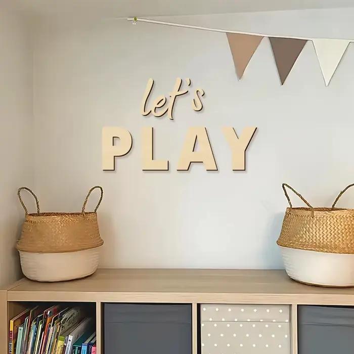 Let's Play – panneau mural en bois