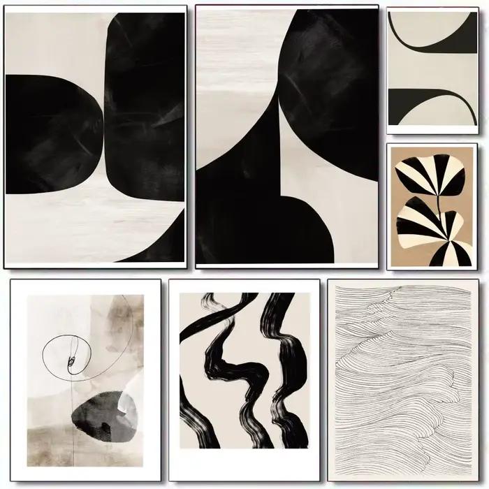 Impression sur toile d'art moderne noir et blanc