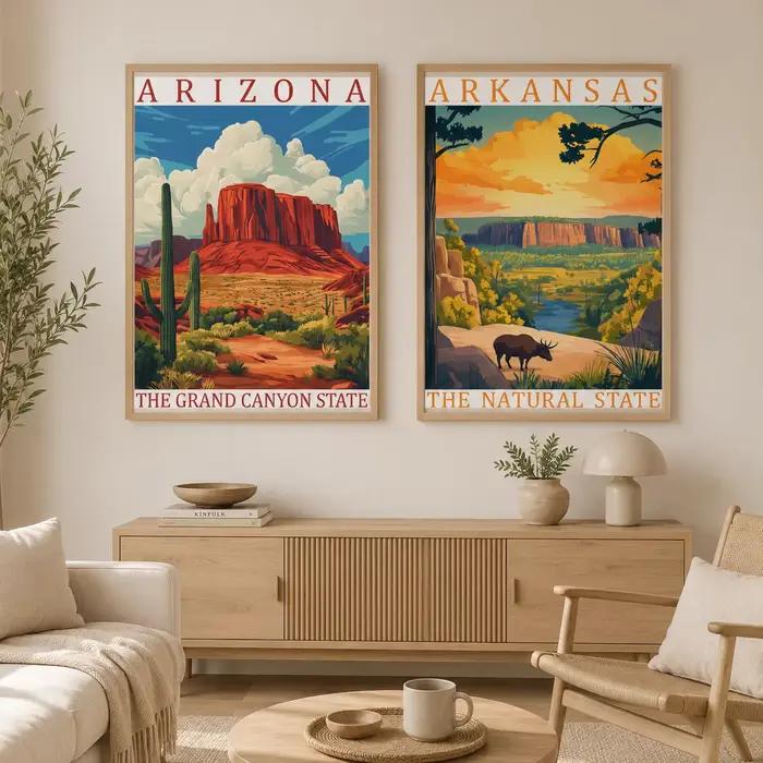 Art mural paysager vintage