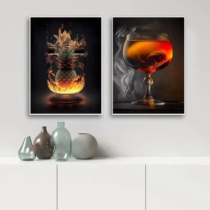 Affiche Vintage de Cocktail colorée