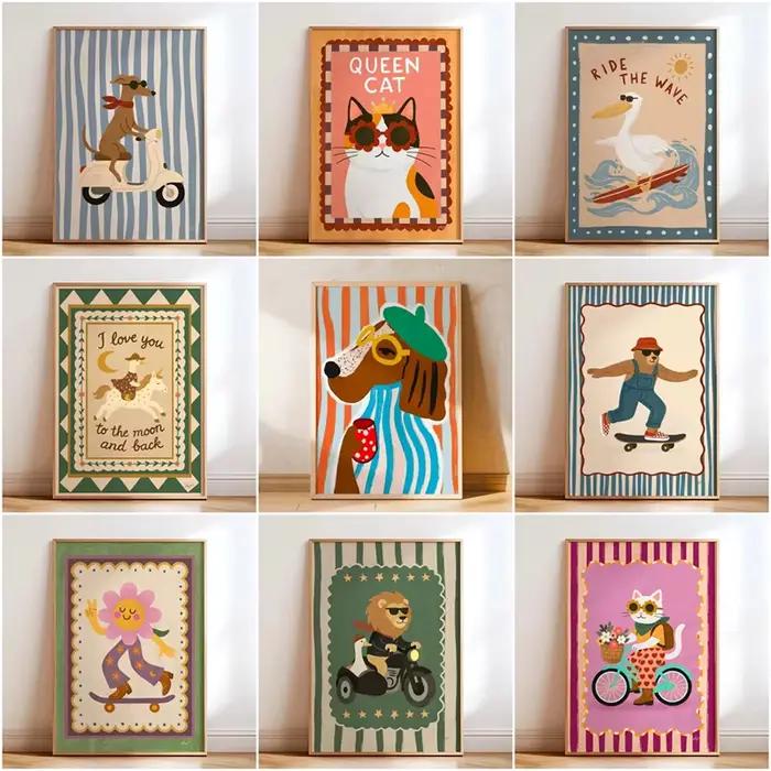 Affiches sur le thème des animaux pour chambre de bébé : impressions d'animaux élégantes et ludiques