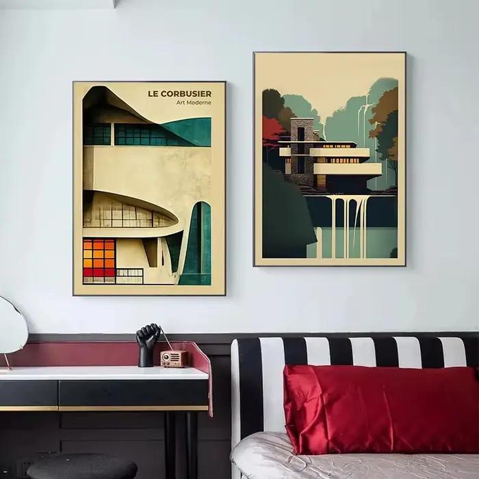Modn – affiche Architecturale de maison urbaine minimaliste