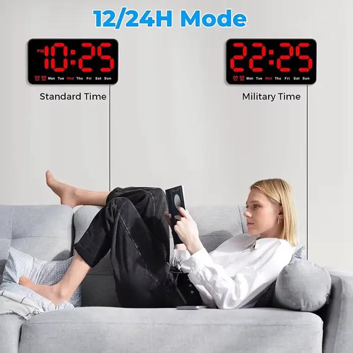 Horloge murale numérique à LED