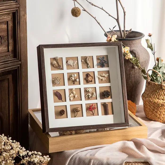 Cadre photo en bois Shadow Box profondeur 3 cm pour l'affichage d'œuvres tridimensionnelles