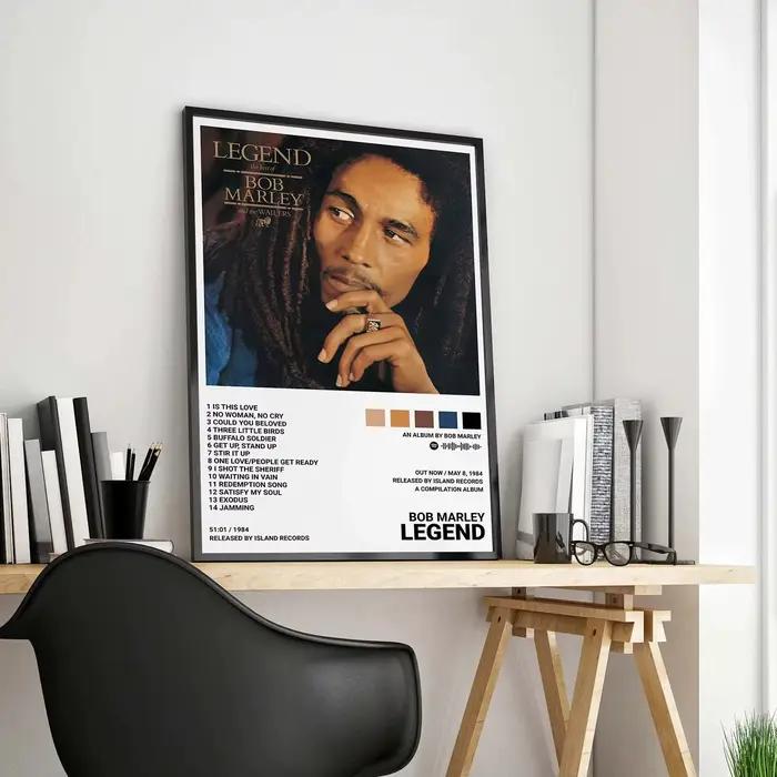 ATIONS-Affiche sur toile vintage du chanteur de rock Volkswagen, Bob Marley, album de musique, JENO Woman No Cry Comic, impression d'art mural, décor de chambre à la maison